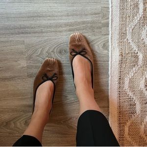 Antonio Melani x Courtney Grow James Velvet Bow Ballet Flats